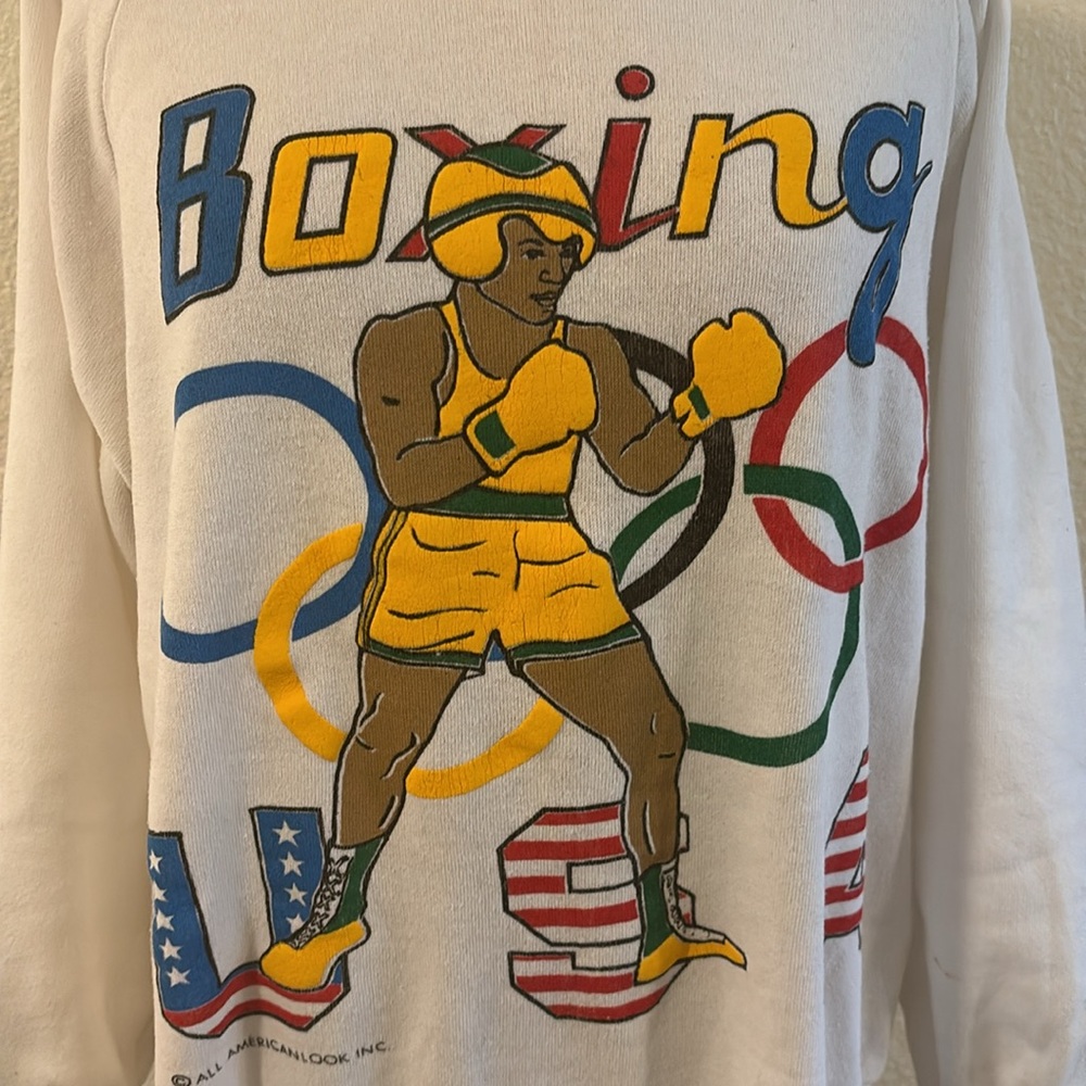 Vintage White Boxing Sweatshirt